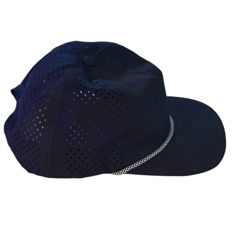 Blanksies black rope hat w/ white logo, - Picture 3 of 7